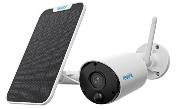 vente flash caméra de surveillance extérieure wi fi + panneau solaire reolink argus eco