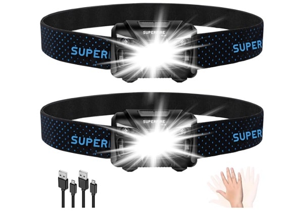 Offre spéciale : lot de 2 lampes frontales LED SuperFire