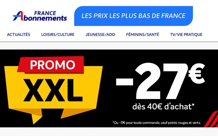 promo xxl abonnements magazines pendant les soldes 2025