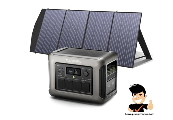 promotion station énergie allpowers 1800w r1500 + panneau solaire 200w