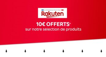 10€ de remise sur une sélection de produits sur Rakuten pour toute commande de 69€ minimum 