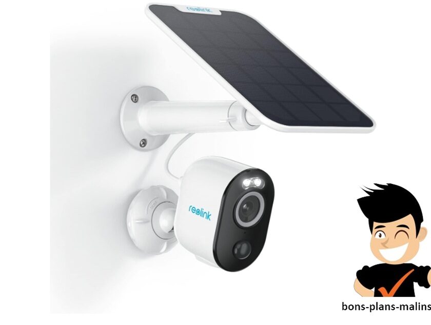 vente flash caméra de surveillance extérieure autonome reolink argus 3 pro wi fi + panneau solaire équipée de projecteurs et sirène intégrés