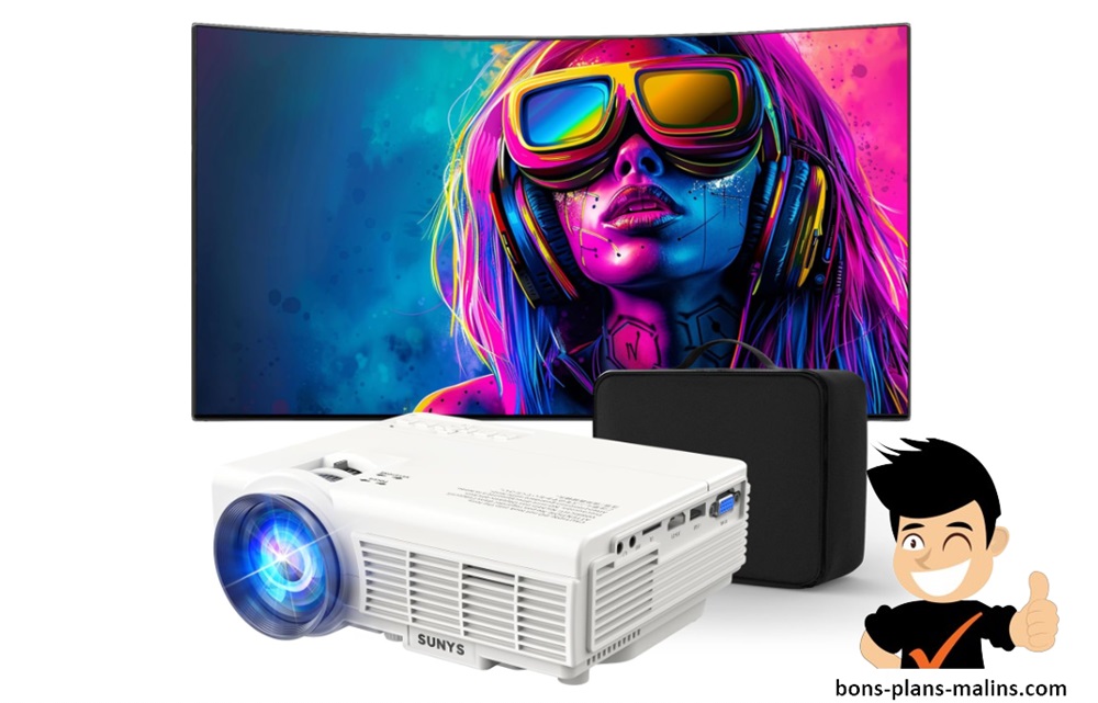 Emportez le cinéma partout avec le mini vidéoprojecteur Bluetooth Sunys L38T en promo