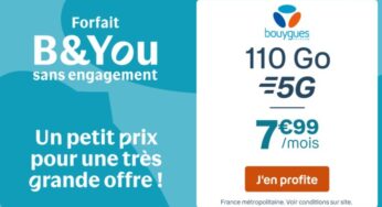 La Série spéciale Forfait B&YOU : 110Go de 5G à seulement 7,99€/mois ! 🚀