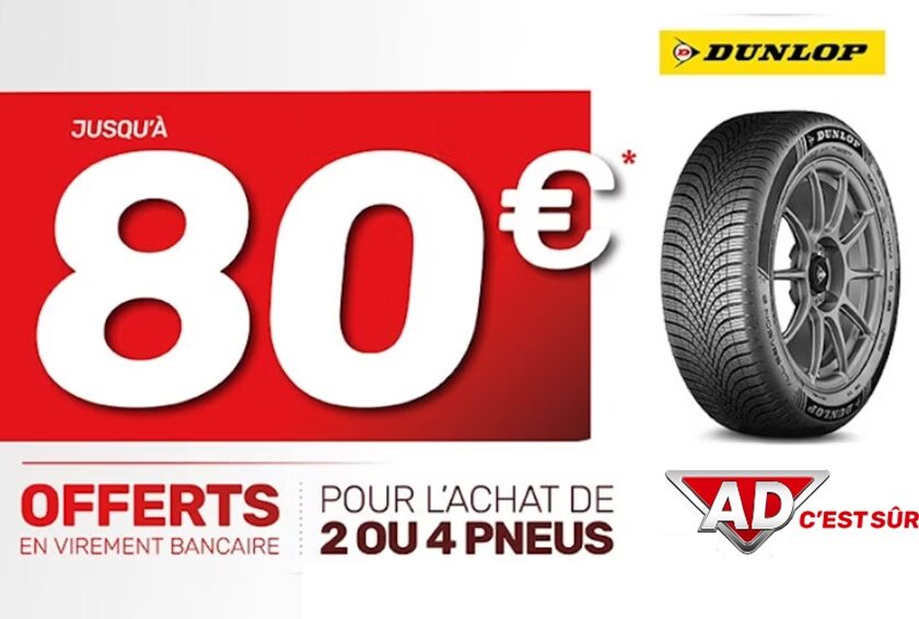 Changez vos pneus avec Dunlop chez AD Auto et économisez jusqu’à 80€