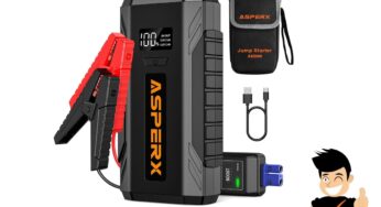 AUTO : 32,39€ démarreur de voiture portable 2000A AsperX (booster batterie, batterie externe, charge Rapide, LED Lampe)