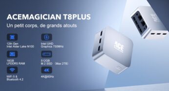 Promotion mini PC ACEMAGICIAN T8 Plus au meilleur prix de 180,49€ (Intel Alder Lake N100 ) 