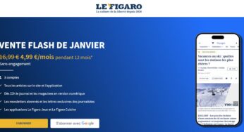 Vente flash abonnement Premium Le Figaro numérique : 4,99 €/mois pendant 12 mois (sans engagement – 3 comptes) 