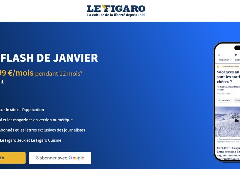 Vente flash abonnement Premium Le Figaro numérique