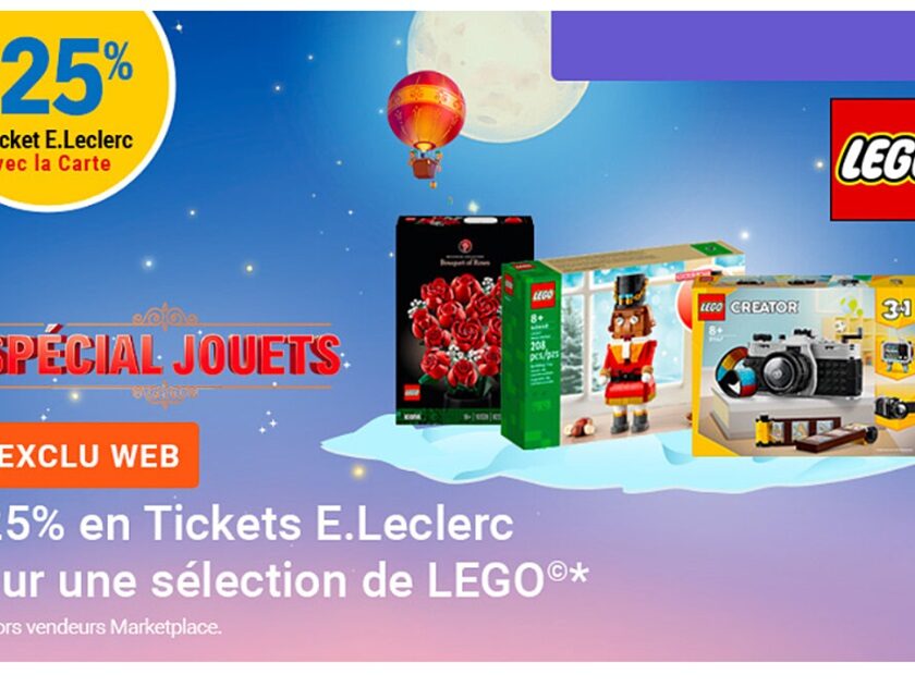 bons plans lego 25 % du montant de votre achat en tickets e.leclerc