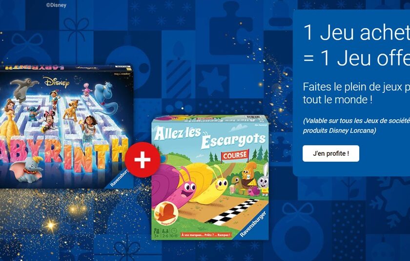 Un Noël inoubliable avec l’offre Ravensburger : 1 jeu acheté = 1 offert !