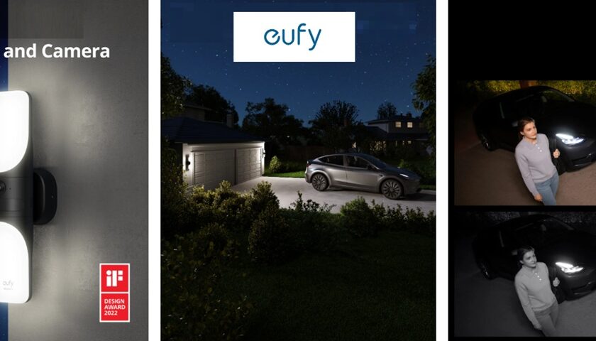 protégez et éclairez votre maison avec l’applique murale 2 en 1 eufy s100 en promo