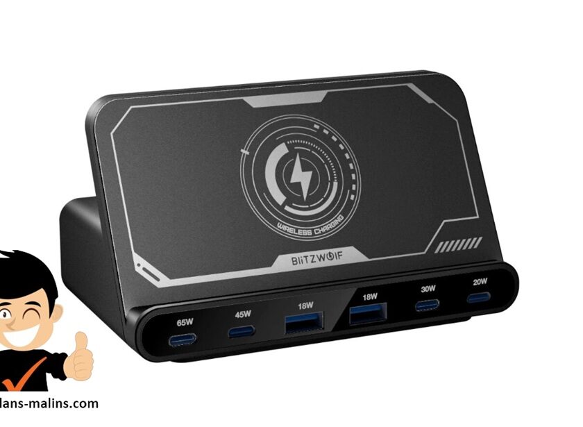 160w de puissance, 6 ports usb et charge sans fil le blitzwolf® bw s27 à petit prix